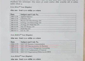 त्रिविको लापरबाही : महिना ३० को परीक्षा ३१ गते