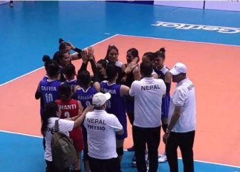 भलिबलमा नेपालले श्रीलङ्कालाई साेझाे सेटमा हरायाे