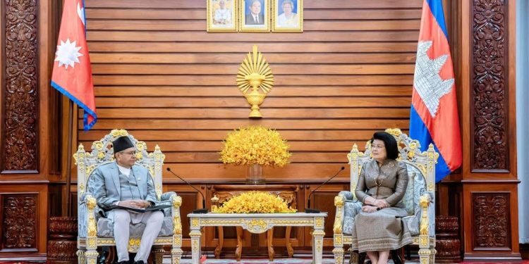 सभामुख घिमिरेद्वारा कम्बोडियन समकक्षीसँग भेट