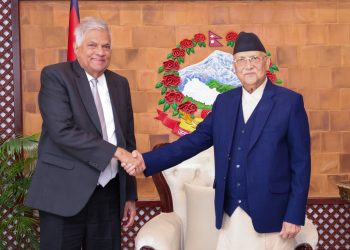 प्रधानमन्त्री ओली र श्रीलङ्कका पूर्वराष्ट्रपति विक्रमासिङ्घेबीच भेटवार्ता