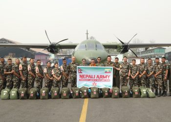 मेडिकल राहत सहित नेपाली सेनाको टोली म्यानमार प्रस्थान
