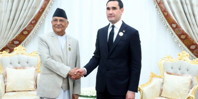 प्रधानमन्त्रीद्वारा तुर्किमेनिस्तानका राष्ट्रपतिलाई नेपाल भ्रमणको निम्तो